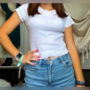 white ribbed ASOS women’s top, size 6